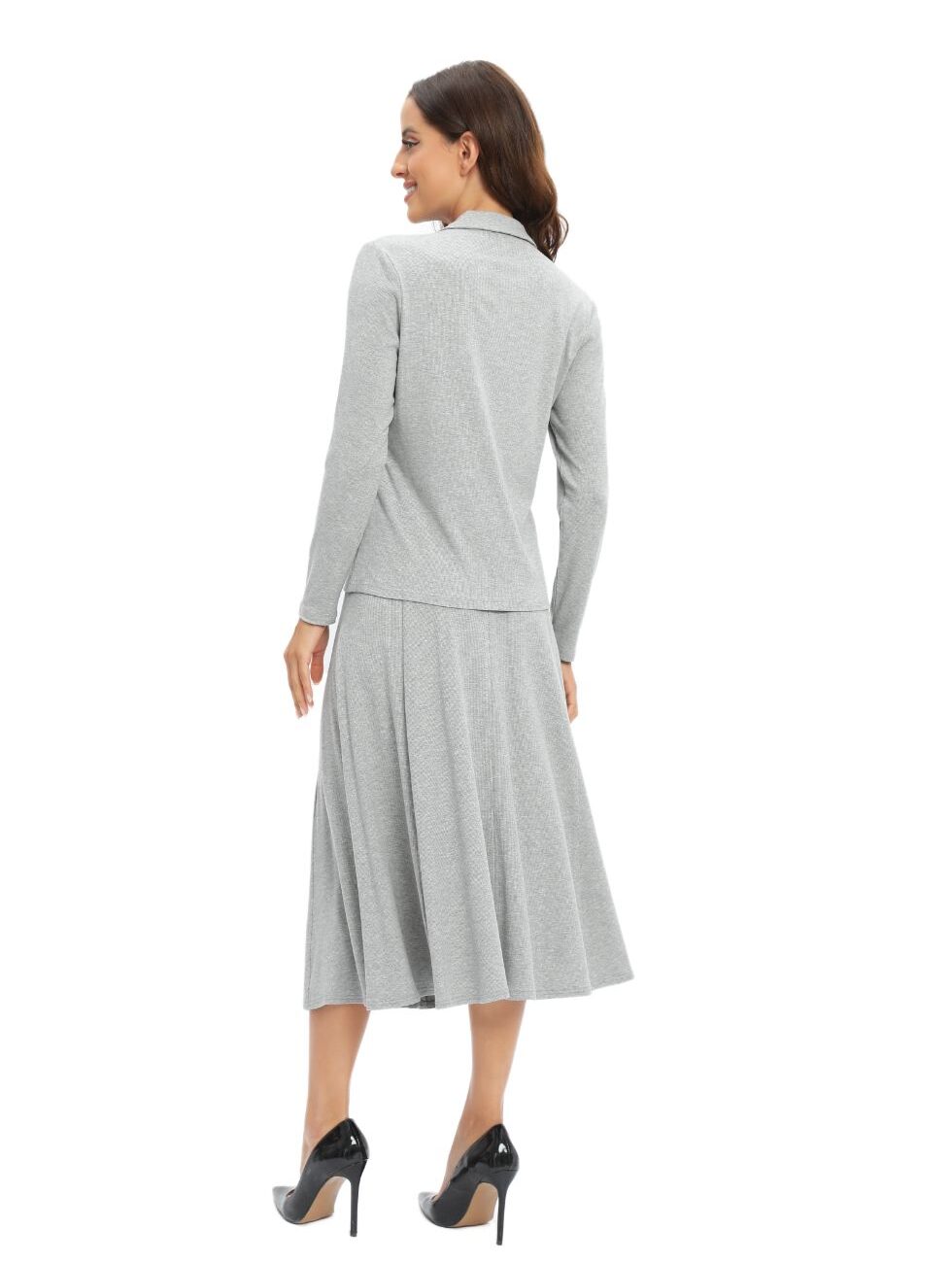 Vervoza Grey Jersey Polo Skirt Set - Image 2